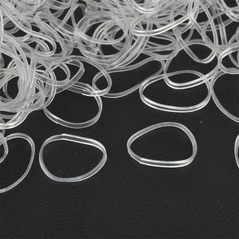 500Pcs Mini Small Clear Rubber Hair Elastic Braids Plaits Braiding Bands New