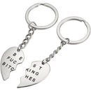 2Pcs New Love Heart Couple Key Chains Souvenirs for Best Friend Keyring,