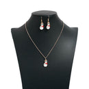 2pcs/set Christmas Snowman Dangles Earrings Pendant Necklace Women Jewelry