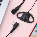 2 Pin D-Shape Earpiece w/ PTT Mic for Baofeng Kenwood Walkie-talkie (PVC) A