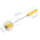stainless steel press hand rotating whisk wire mixer egg beater stiring tool M&E