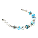 Fashion Women Shell Blue Crystal Glass Beads Chain Bangle Bracelet Wristband