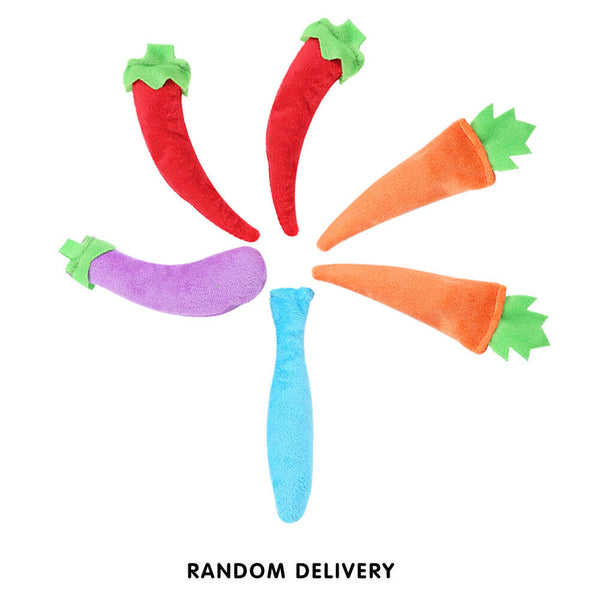 Cute Pet Vegetable Shaped Teeth Grinding Toys Cat Plush Chewing Bite Toys A#S