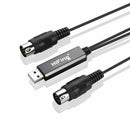 HiFing USB IN-OUT MIDI Interface Converter/Adapter with 5-PIN DIN MIDI Cabl V3E8