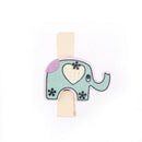 8x Mixed Colorful Elephant Wood Clips Photo Paper Pegs Clothespin Craft Decor3C