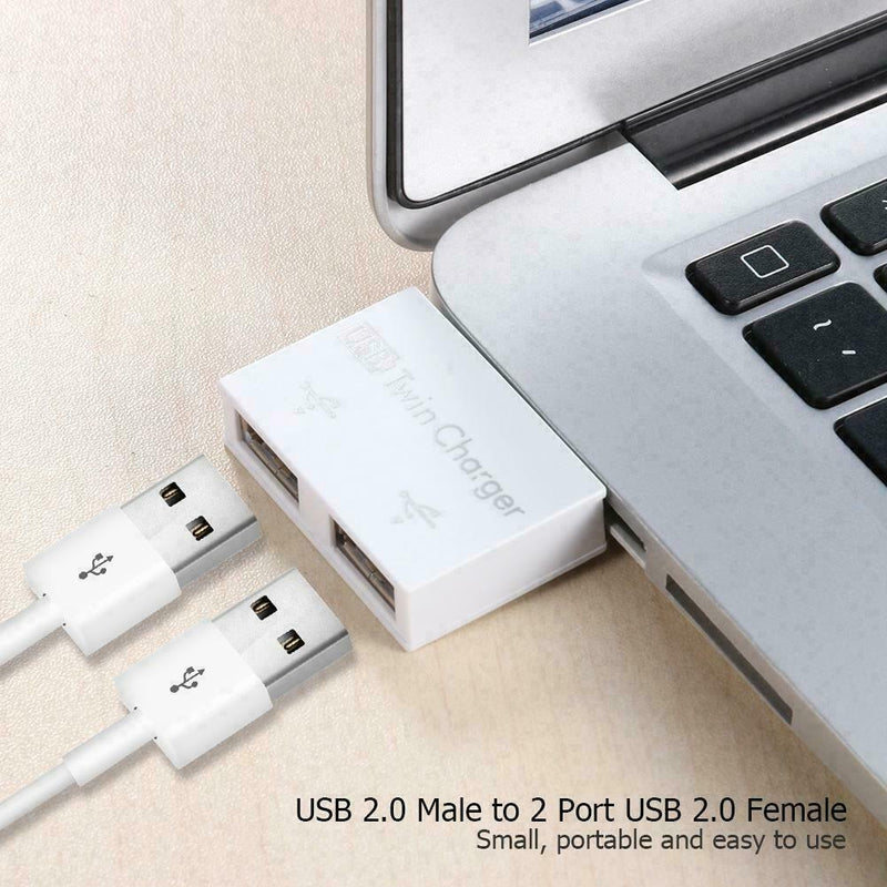 1-to-2 port usb 2.0 male usb Twin dual splitter hub cord adapter converter USA