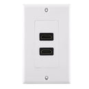 1/2 Port HDMI 2.0 Wall Face Plate Panel Cover Coupler Outlet Extender, White