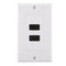 1/2 Port HDMI 2.0 Wall Face Plate Panel Cover Coupler Outlet Extender, White