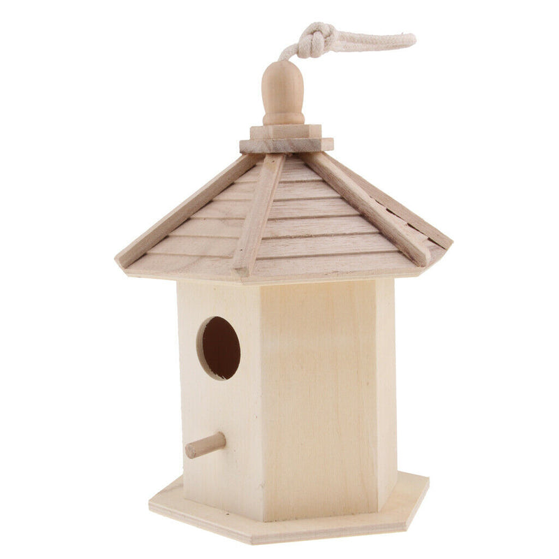 Wooden Bird House | Nesting Box & Garden Decoration for Small Birds | Outdoors