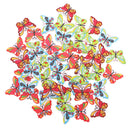 100 Mix Butterfly Sewing Buttons Wooden Craft Embellishment Scrapbook Button
