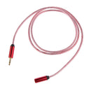 Red 3.5mm Male to Female Stereo Audio Headphone Adapter Cable Cord 1M