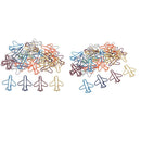 60Pcs Assorted Airplane Metal Paper Clips Bookmarks Office Stationery Crafts