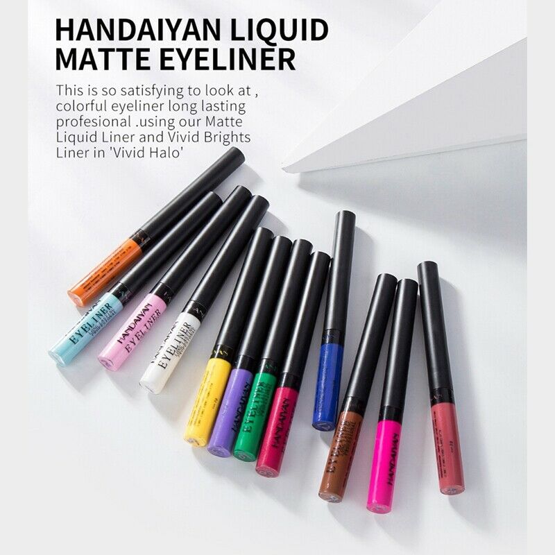 Handaiyan 12Pcs/Lot Matte Liquid Eyeliner Bright Color Waterproof Eye Liner R9G6