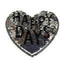 Heart happy days Reversible Change color Sequins Patches clothes DIY Applique JR