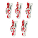 5pcs Red Music Note Clip Music Book Page Clip Treble Celf Clip Bookmarks