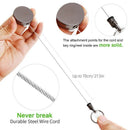 2 Pack Heavy Duty Retractable Badge Holder Reel,Metal ID Badge Holder with