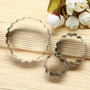 3pcs/set Carnation Flower Mold Fondant Cookie Cutter Stainless Steel Tools