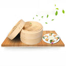 Natural Bamboo Steamer Basket Food Steamer Cooker for Dumpling Dim Sum 18cm