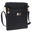 Leisure Hollow Out Women Wallet Shoulder Crossbody Bag (Black)