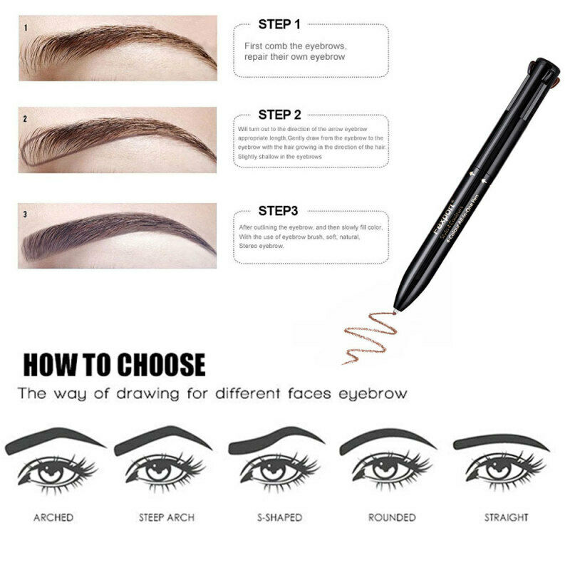 4 In 1 Multi-Function Automatic Eyebrow Pencil Lip Liner Eyeliner Pen Make AIN
