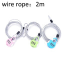 Cycling Sport Security Loop 2m Cable Lock Bicycle Scooter Lock with codedLock LJ