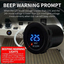 12V 24V Car Motorcycle Boat 3 Digit Voltmeter Volt Meter with Low Voltage Alarm