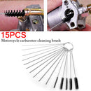 15pc Car Motorcycle Carburetor Cleaning Needles brushes Dirt Jet Remove To LFJ