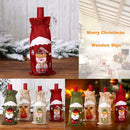 Cute Red Wine Bottle Cover Bags Christmas Dinner Table Decor (Red Snowman)