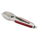 9-Inch Stainless Steel Red ABS BBQ Tongs Kitchen Cook Tool Convenient Pract B8X3
