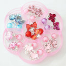 7 Pairs Girls Earrings Box Set Clip-on No Pierced Design Jewelry Kid Accessories