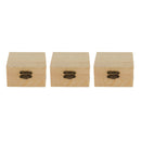 3-Packs Wooden Storage Box Plain Unpainted | With Latch | 3.1 x 3.1 x 1.7 inch |