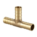 Brass T Hose Barb Connector Adapter for 10mm Inner Dia Air Gas Pipe