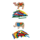 2PCS Wooden Stacking Building Blocks Colored Sticks Christmas Gift