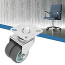 2Pcs Edl 3 Inch Mini Small 35Kg Tpe Tpr Wheels Castors Plate Double Bearing