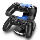 Dual USB Charging Charger Docking Station Stand for PS4 Controller (Black)