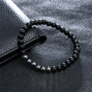 2Pcs Fashion Natural Black Stone Beads Bracelets Set For Men Women Jewelry U Gw