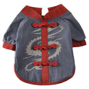 Pet Spring Summer Vest Small Pet Male Dog Traditional Han Style Vest Gray M