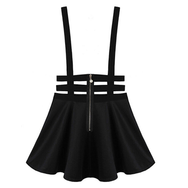 Fashion Women Suspender Skirt Braces Hollow Out Bandage Mini Skater dr.kz