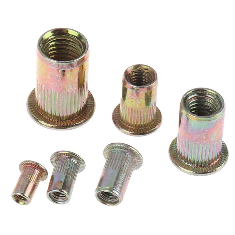 175pcs Set Rivet Nut Kit Mixed Zinc Steel Rivnut Insert Nutsert Threaded M3-MFT