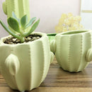 Round Green Ceramic Flower Pot Decoration Garden Indoor Sowing Machine Cact T2B9