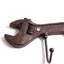 1Pc Retro Wall Hanger Sturdy 3 Hook Metal Wrench Shaped Hanger Coat Rack Co