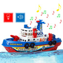 Kids Electric Ship Fire Boat Water Spray Music Sound Light Educational Toys