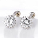 Zircon Earrings Round Earrings Fashion White Bride Wedding Earrings Hypoall