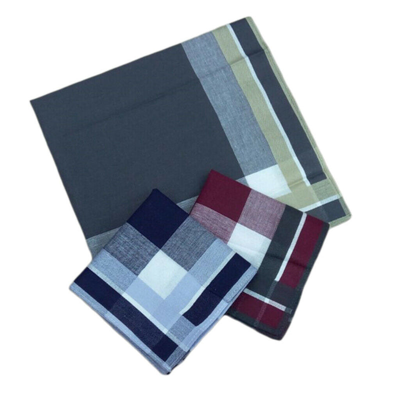 12pcs Plaid Handkerchiefs Classic Soft Hanky  Square Formal Kerchief 16''