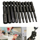 10x/Set Hex Magnetic Head Allen Wrench Drill Bits 1/4" Shank Screwdriver Se Y9B4