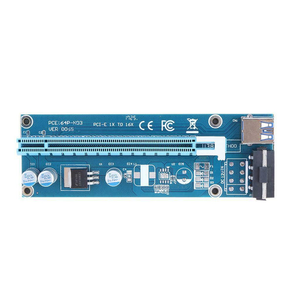 USB 3.0 PCI-E Express 1x to16x Extender Riser Card Adapter SATA 4PIN Power