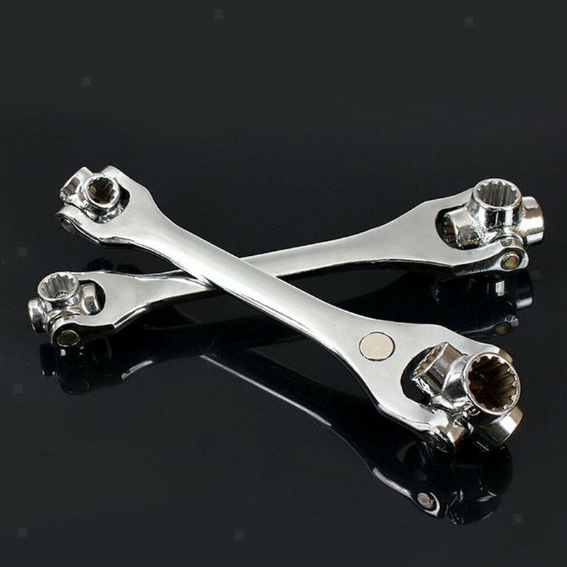 Metal Universal Multi-function Rotary Socket Wrench 8-in-1 Supplies 255x50mm