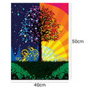 Painting By Numbers Kit DIY Canvas Oil Art Picture Wall Decor (Rich Tree) A