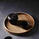 Round Serving Bamboo Wooden Tray for Dinner Trays Tea Bar Breakfast Food Co G8G2