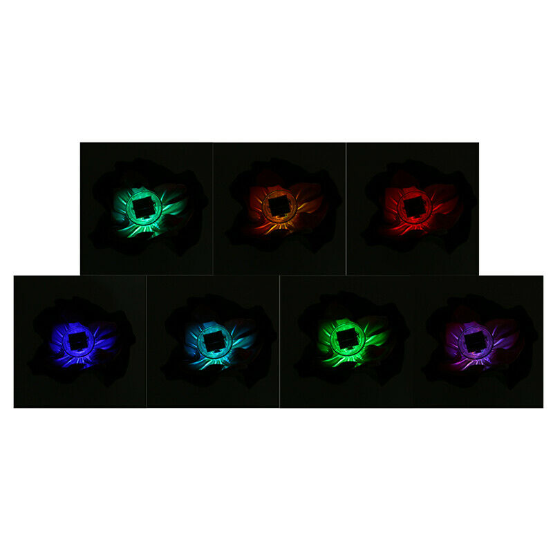 Solar Multi-Color LED Light Lamp Lotus Flower Floating Pool Garden Court La